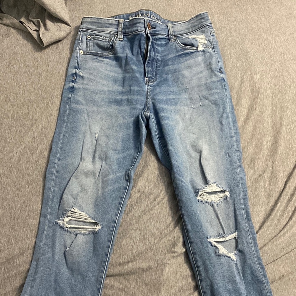 American eagle destroyed knee next level high rise jegging